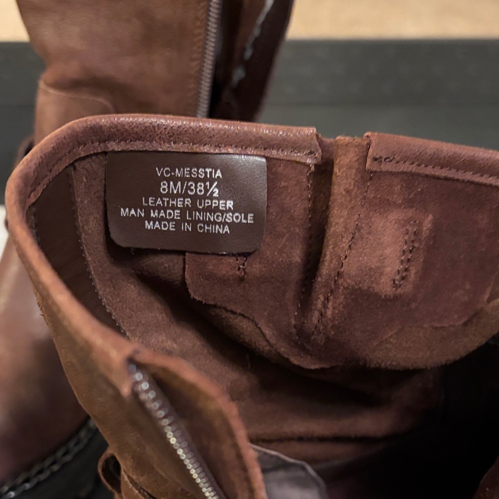 Vince Camuto Dark Brown Combat style Boots. 8M/ 38.5. Side zip. - Picture 10 of 13